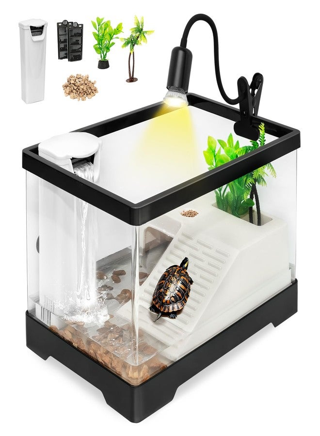 Clioran Large Turtle Tank Kit,All in One Red Eared Slider Aquarium,PC Aquatic for Baby Tortoise,Fishes and Amphibians, Includes Silent Filter,Filter Plates,UVB Lamp,Bulb,Plants,Stone,Basking Platform - Image 1